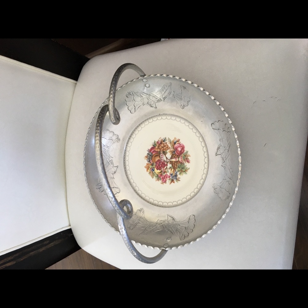 Silver fruit bowl